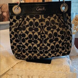 Coach Y2K Vintage  Black and Grey Signature Shoulder Bag